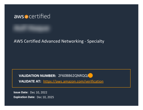 сертификат AWS Certified Advanced Networking от aws.amazon.com