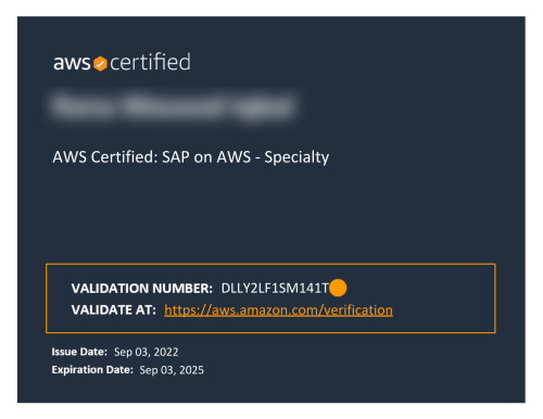 сертификат AWS Certified: SAP on AWS – Specialty от aws.amazon.com