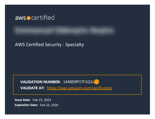 сертификат AWS Certified Security – Specialty от aws.amazon.com