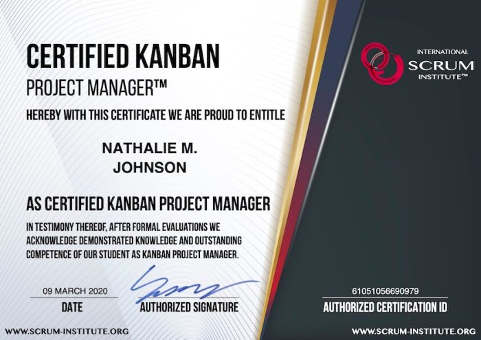 Certified Kanban Project Manager