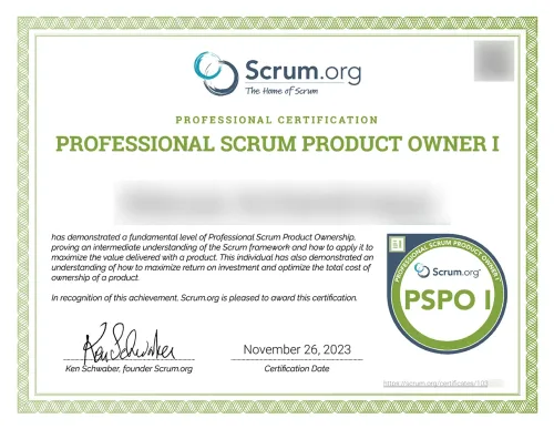 Professional Scrum Product Owner I (PSPO I)