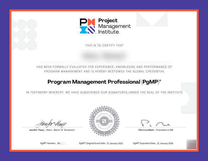 сертификат Program Management Professional от pmi.org