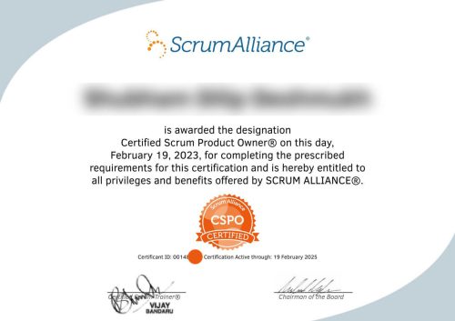 сертификат Certified Scrum Product Owner от Scrumalliance.org