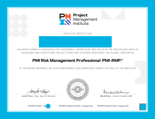 сертификат Risk Management Professional от pmi.org