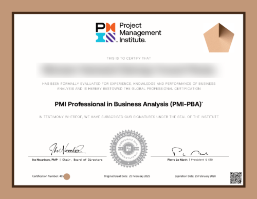 Сертификация Professional in Business Analysis (PMI-PBA) от 25 февраля 2025