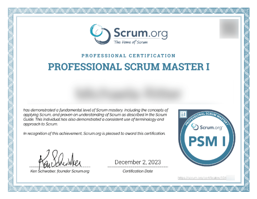 Professional Scrum Master I от 02/12/2023