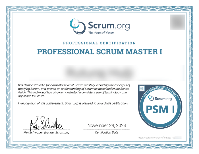 Professional Scrum Master I от 24/11/2023