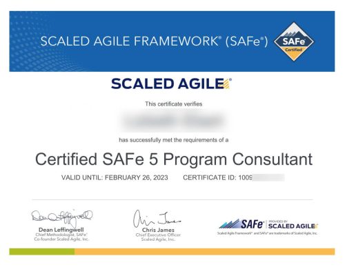 сертификат Program Consultants от Scaledagileframework.com