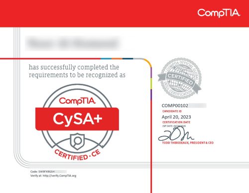 сертификат CompTIA CySA+