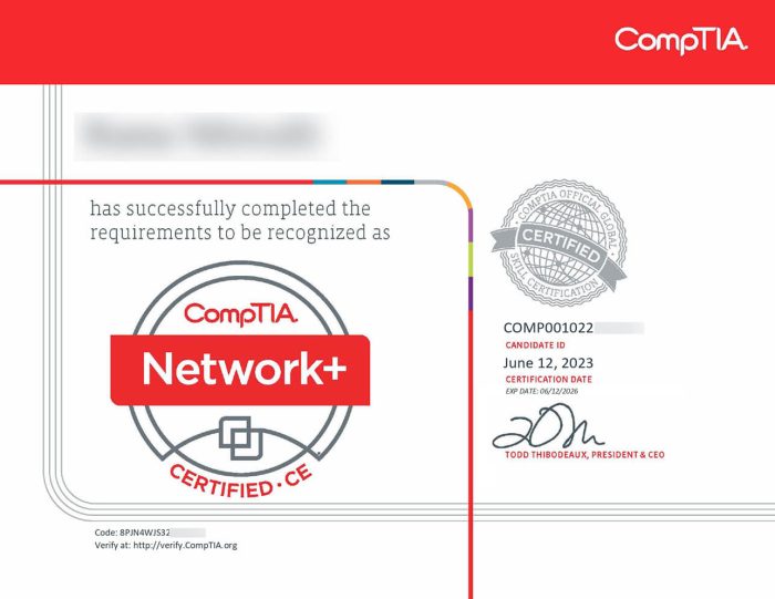 сертификат CompTIA Network+