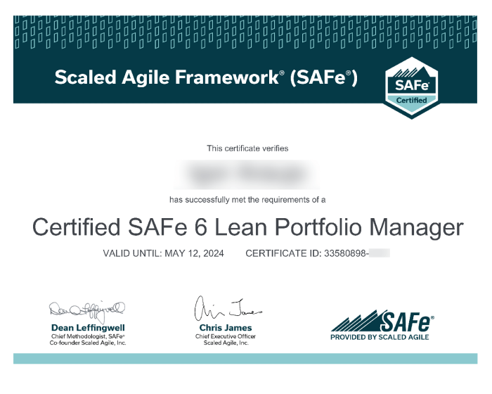 SAFe 6 Lean Portfolio Manager