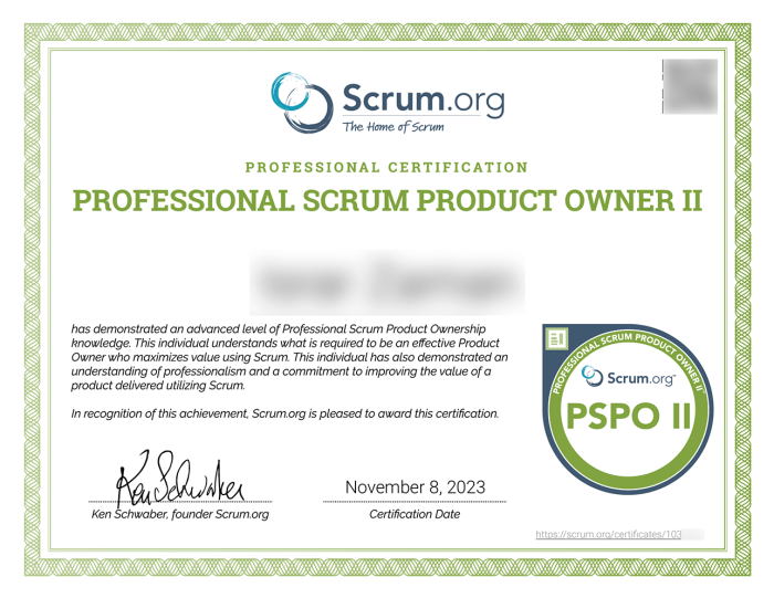 Professional Scrum Product Owner II 08_11_2023